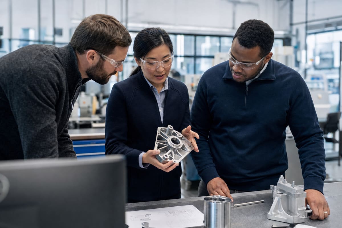 Moser Engineering Services team reviewing a project